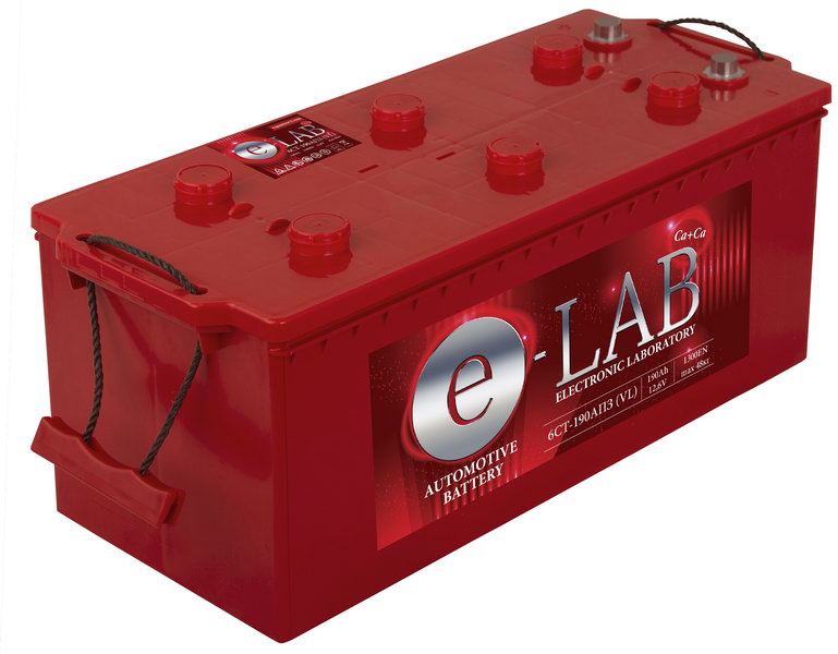6ст - 190 (E-LAB) L - отеч.авто конус 190 Ач