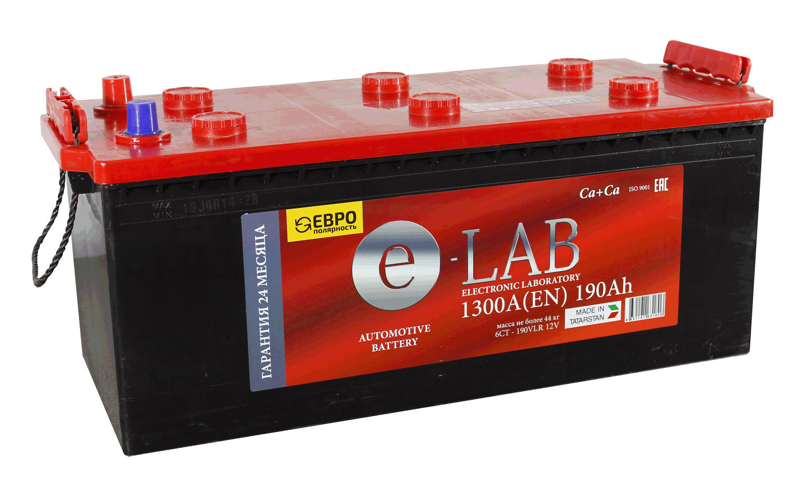 6ст - 190 (E-LAB) R - (ин.авто) конус 190 Ач