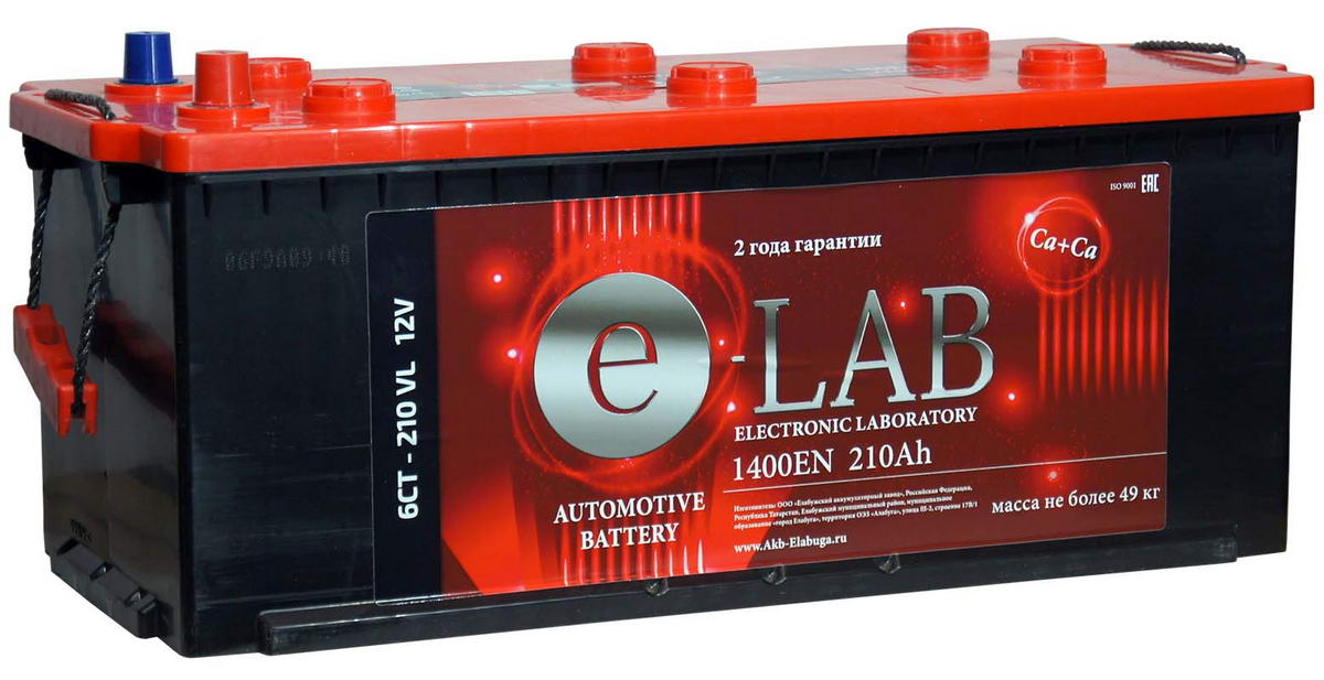 6ст - 210 (E-LAB) L отеч.авто конус 210 Ач