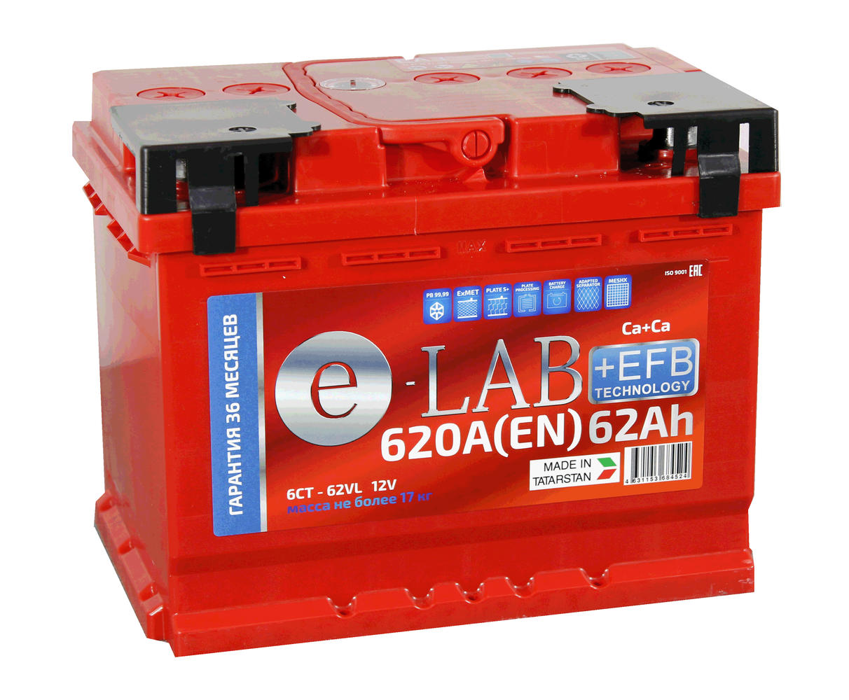 6ст - 62 (E-LAB+EFB) - пп 62 Ач