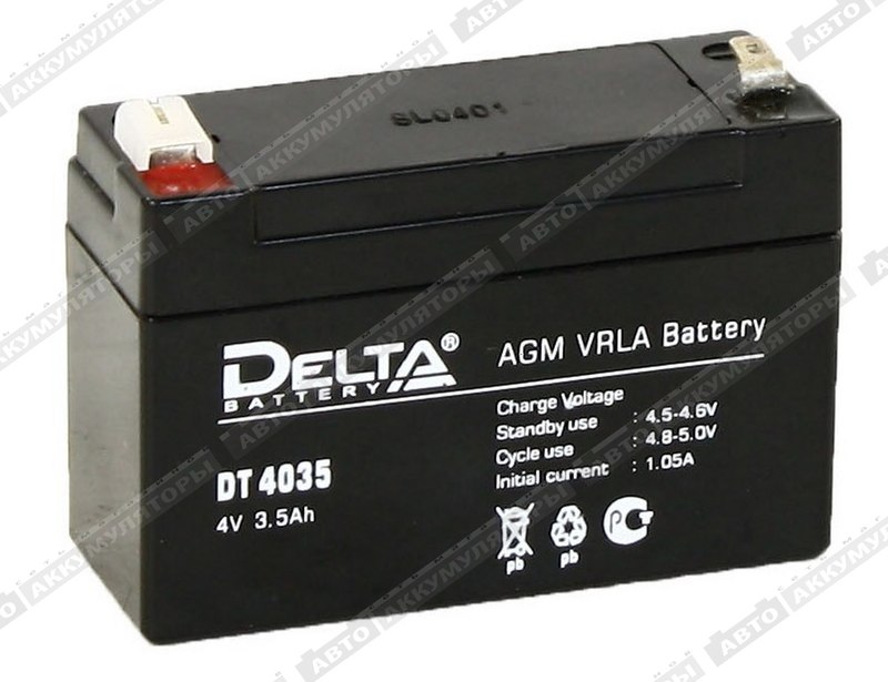Тяговый аккумулятор Delta DT 4035 3,5 Ач