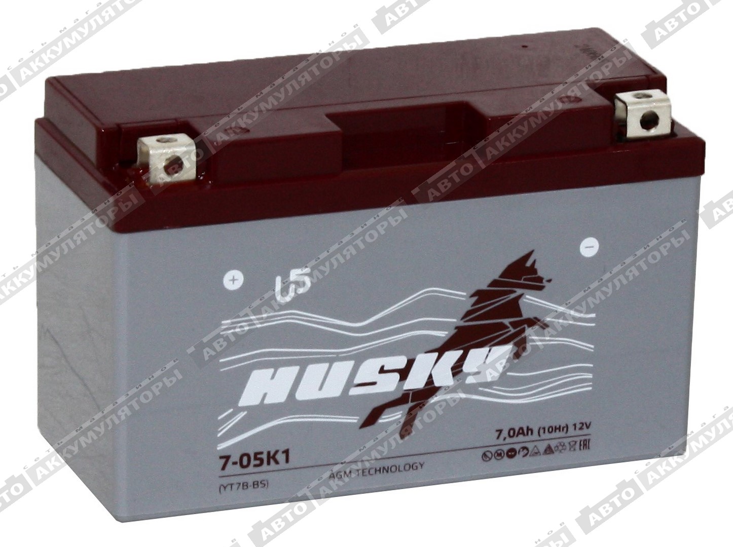 Мотоаккумулятор HUSKY 7-05K1 (CT 1208, YT7B-BS)