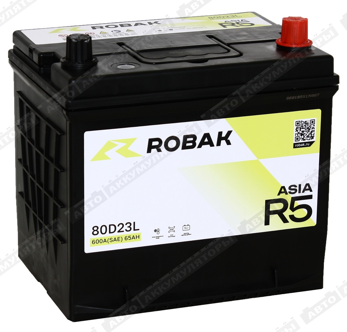 Robak R5 6СТ-65.0 VL (80D23FL) 65 Ач