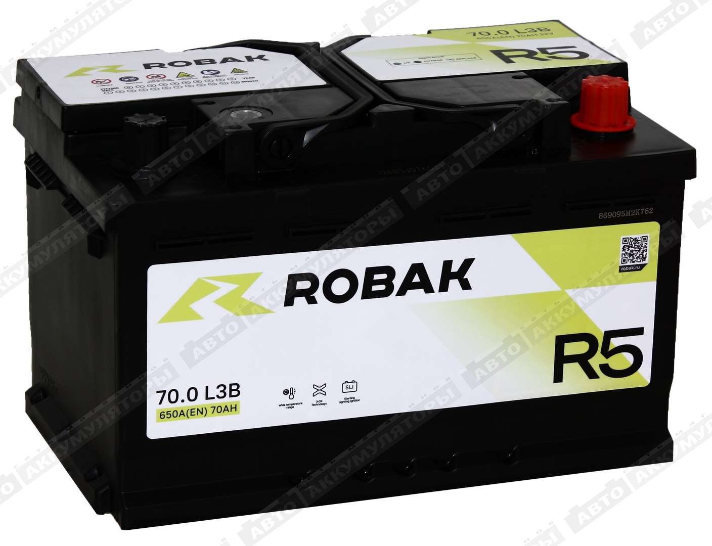 Robak R5 6СТ-70.0 VL (низкая) 70 Ач
