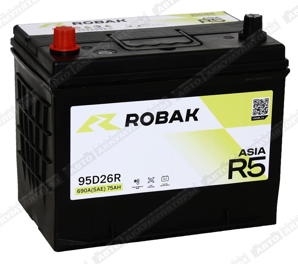 Robak R5 6СТ-75.1 VL (95D26FR) 75 Ач