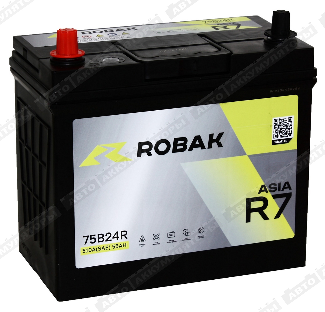 Robak R7 6СТ-55.1 VL (75B24R) 55 Ач