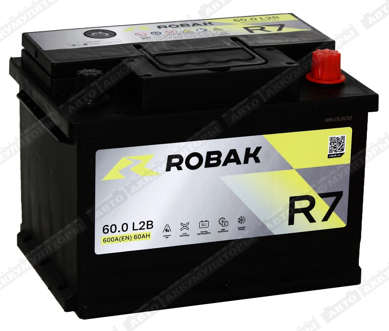 Robak R7 6СТ-60.0 VL (низкая) 60 Ач