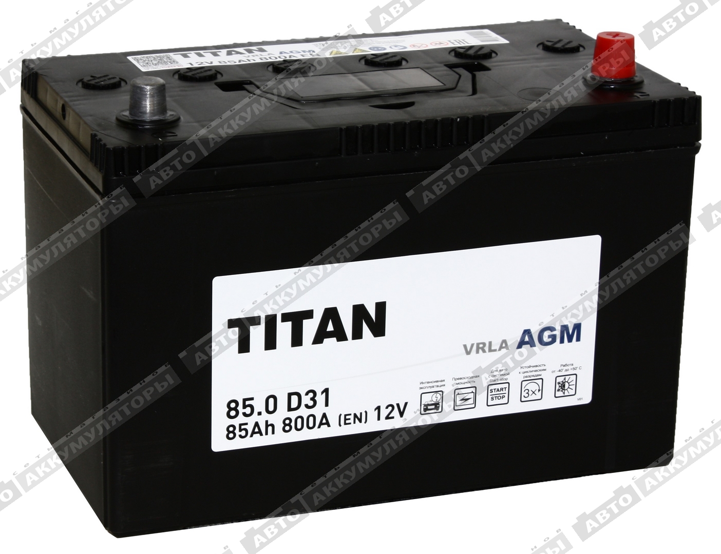 Titan AGM 6СТ-85.0 VRLA (D31L) 85 Ач