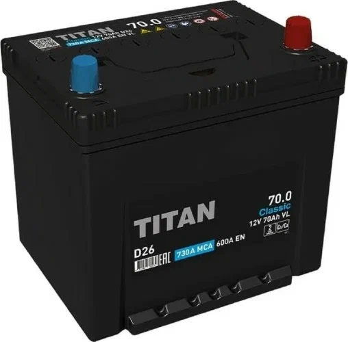 Titan Classic 6СТ-70.0 VL (D26FL) 70 Ач