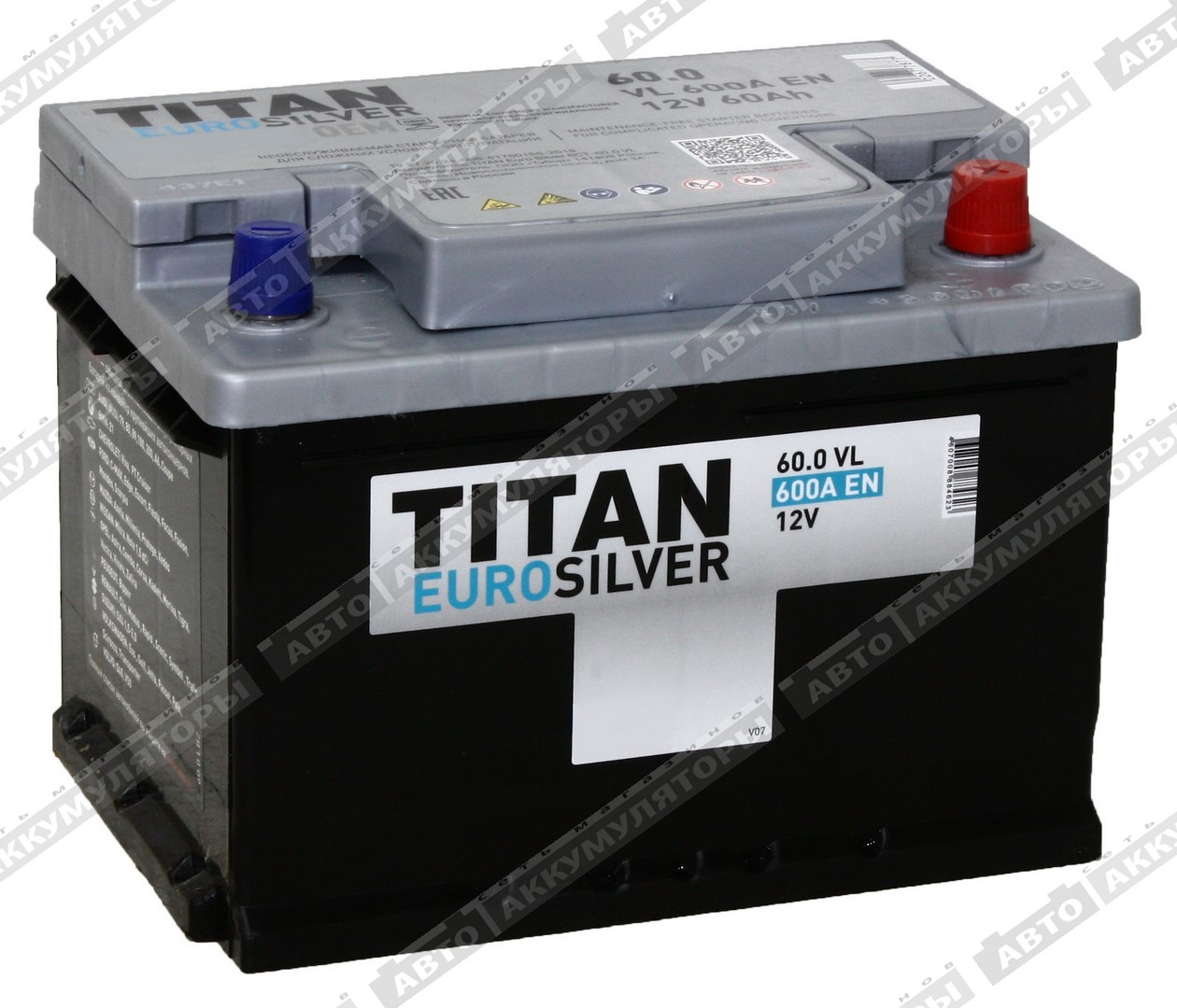 Titan Euro Silver 6СТ-60.0 VL (низкий) 60 Ач
