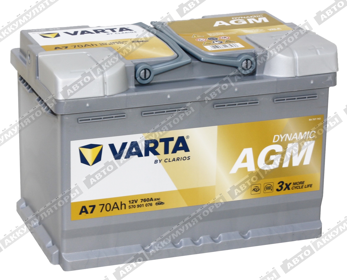 Varta Dynamic AGM 570 901 076 (A7) 70 Ач