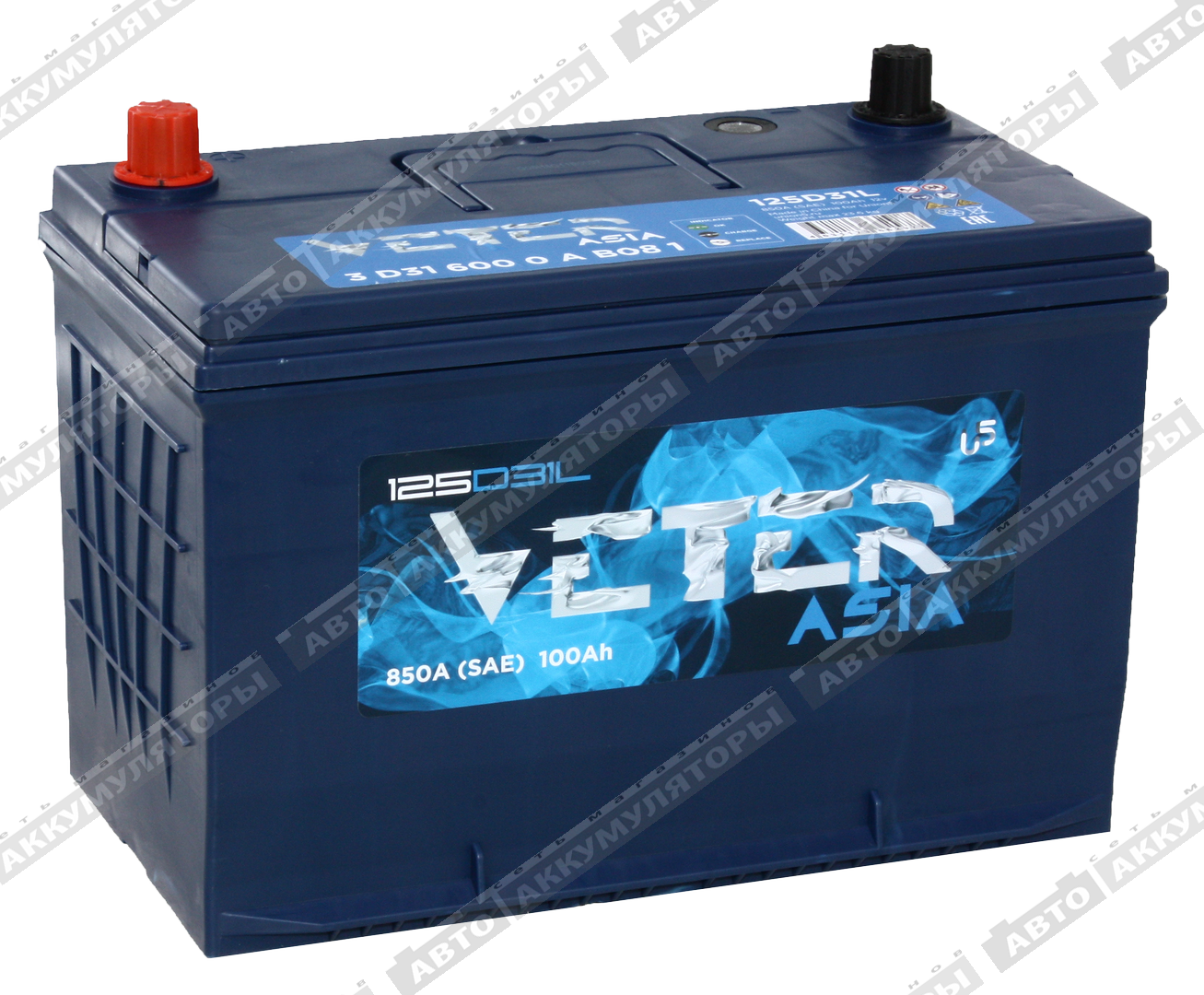 Veter ASIA 6СТ-100.0 VL (125D31FL) 100 Ач