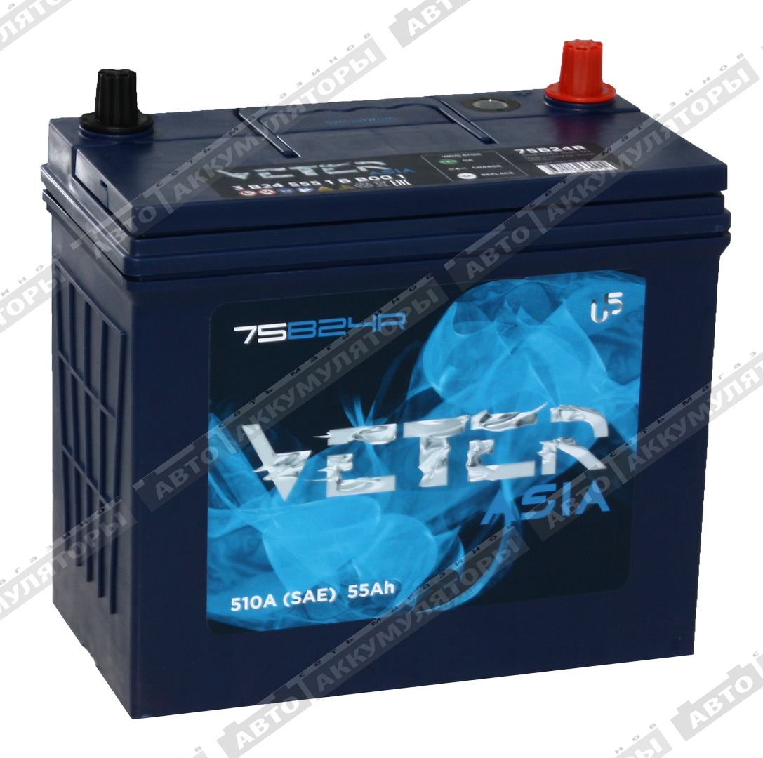 Veter ASIA 6СТ-55.1 VL (75B24R) 55 Ач
