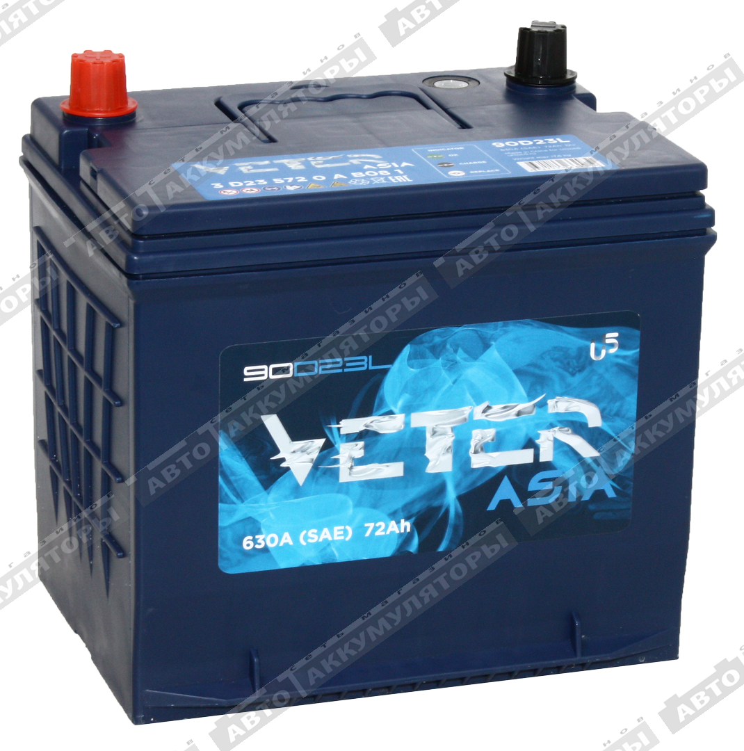 Veter ASIA 6СТ-72.0 VL (90D23FL) 72 Ач