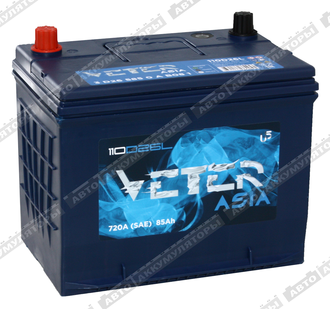 Veter ASIA 6СТ-85.0 VL (110D26FL) 85 Ач