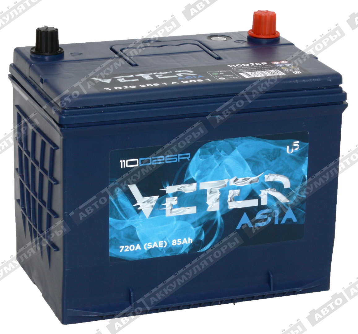 Veter ASIA 6СТ-85.1 VL (110D26FR) 85 Ач